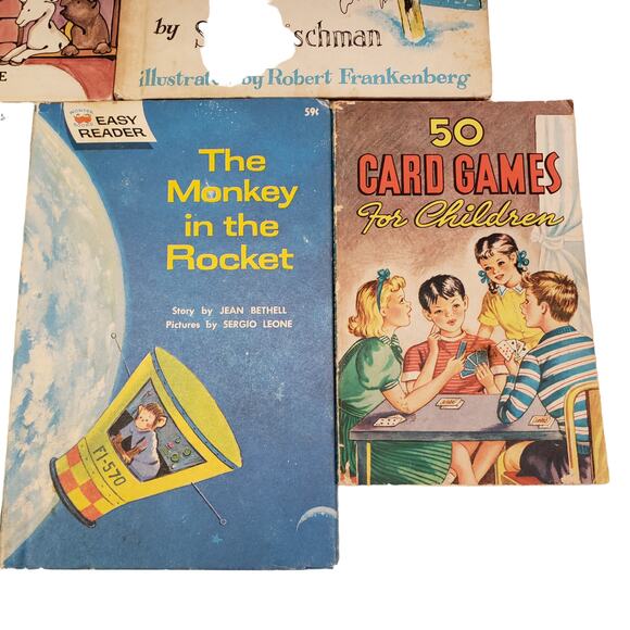 Vintage 1960s Books Bundle Farm Monkey Card Games McBrooms Ghost Easy Reader - Picture 14 of 16